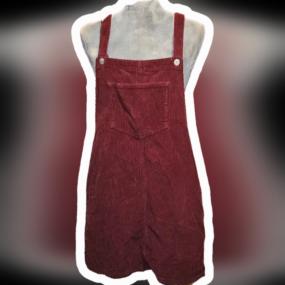TOPSHOP  MOTO Burgundy Corduroy Overall Dress